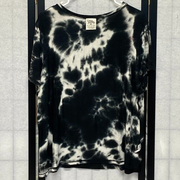 Dirtee Laundry Short Sleeve Tie Dyed Born to Ride Moto Slit Top Biker Tee Shirt - Picture 6 of 13